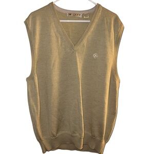 Joey Rodolfo 1879 Sweater Vest Men's XL V-Neck Golf Merino Wool‎ Preppy Tan